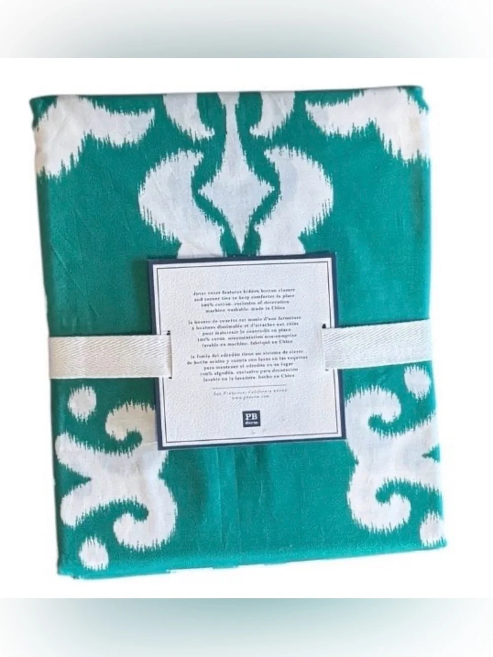 NWT Pottery Barn twin size Ikat Medallion Duvet Cover Comforter Boho Dorm